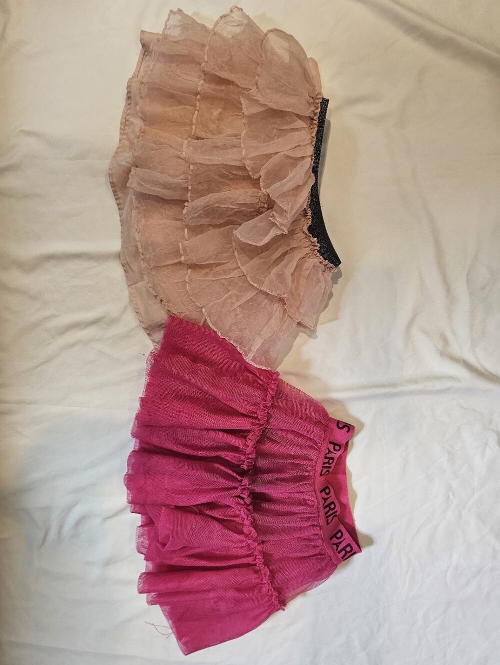 Set Of 2 Girls Tulle Tutu Skirts- Paris Bright Pink- 5 And 5/6